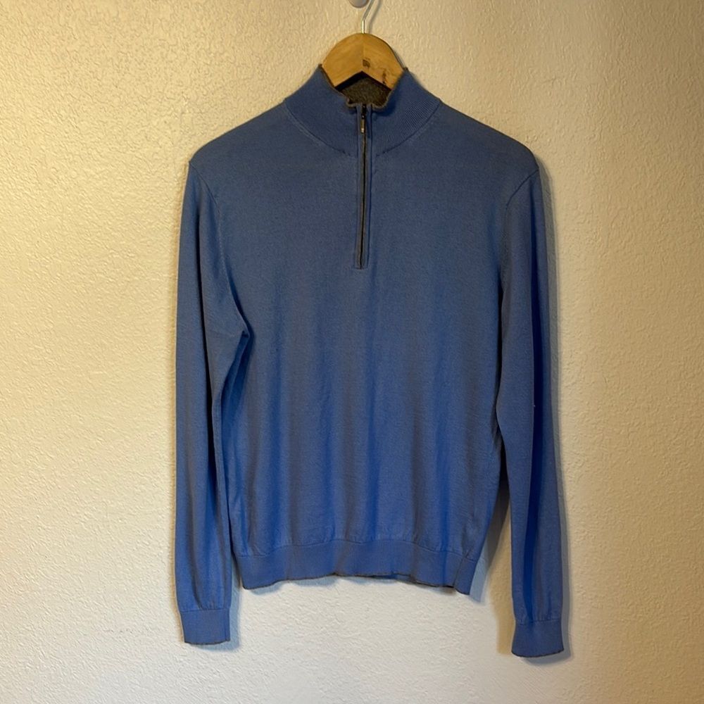 Raffi Cashmere Blend 1/4 Zip Sweater Medium
